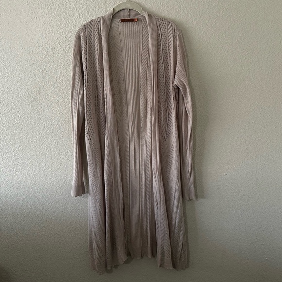 Belldini Sweaters - Belldini |  Neutral Taupe Open-Front Knit Cardigan Size XL